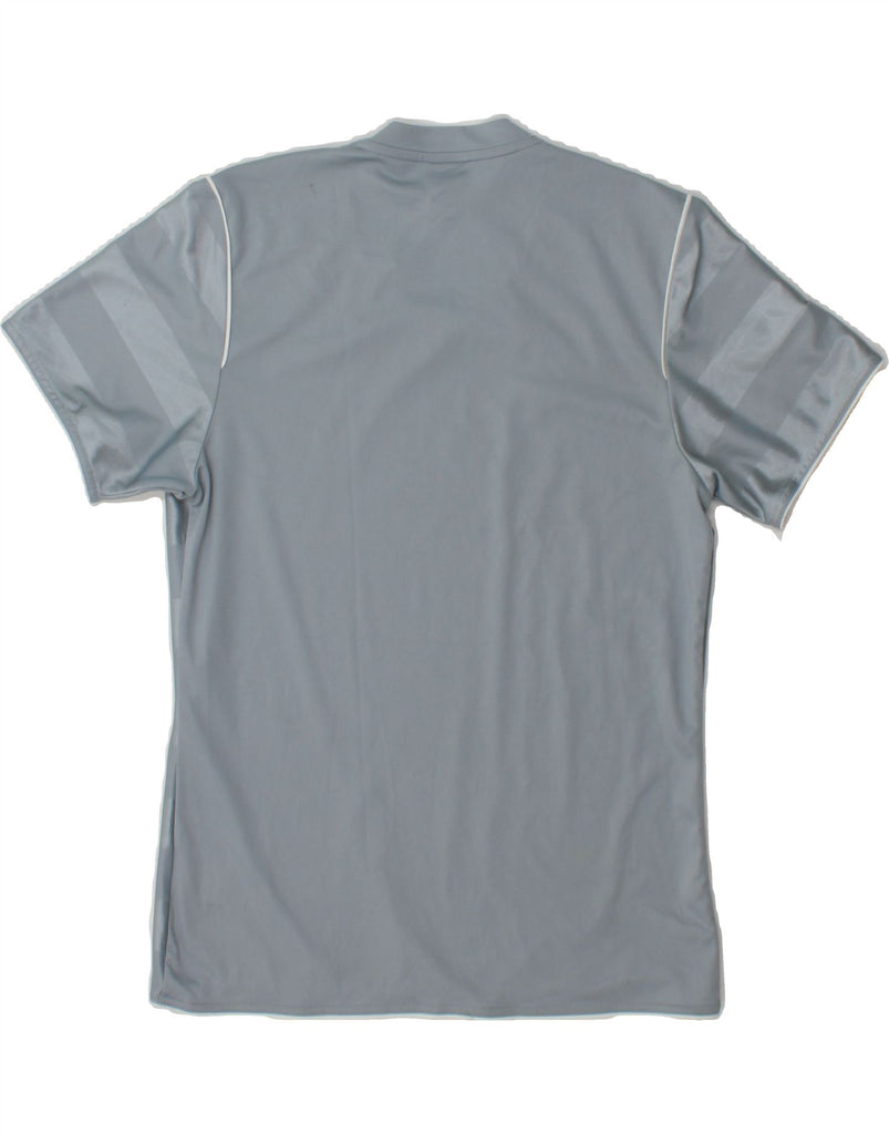ADIDAS Mens T-Shirt Top Small Grey Striped Polyester Vintage Adidas and Second-Hand Adidas from Messina Hembry 