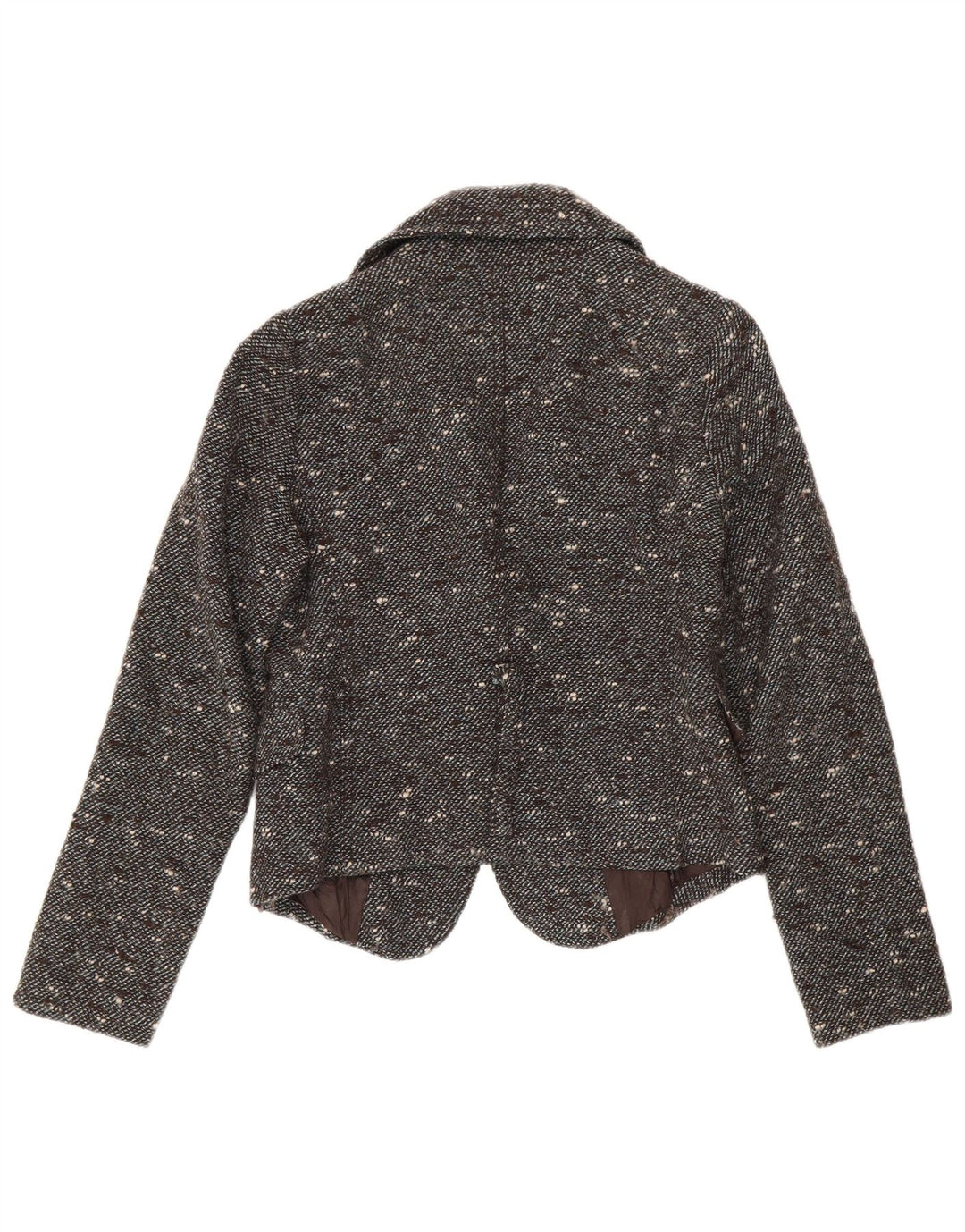 Patrizia Pepe Womens Crop 2 Button Blazer Jacket IT 44 Medium Grey Flecked
