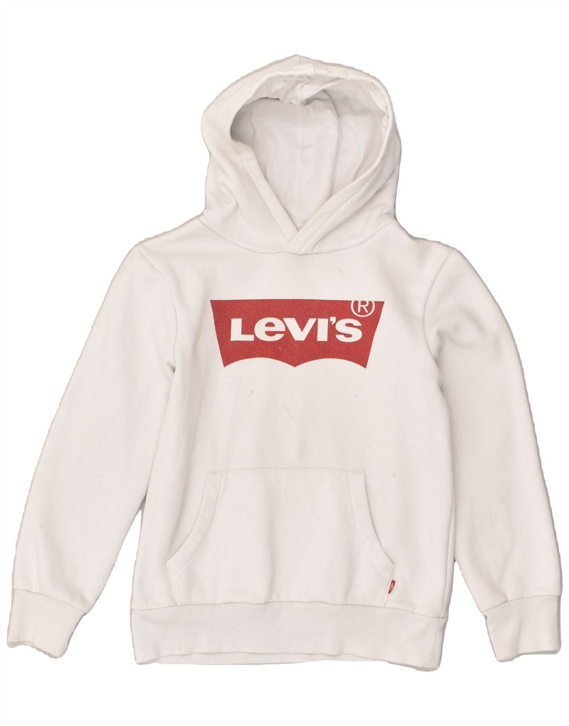 LEVI'S Boys Graphic Hoodie Jumper 11-12 Years Off White Cotton | Vintage Levi's | Thrift | Second-Hand Levi's | Used Clothing | Messina Hembry 