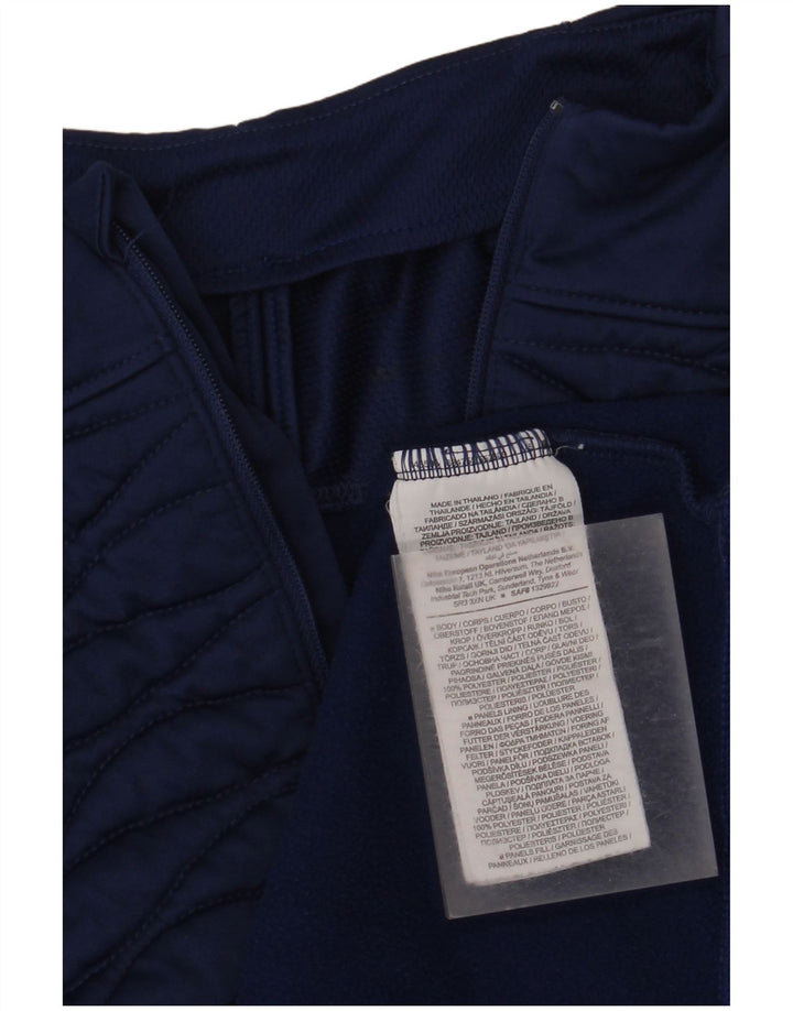 Nike Mens Zip Neck Pullover Tracksuit Top Medium Navy Blue Polyester