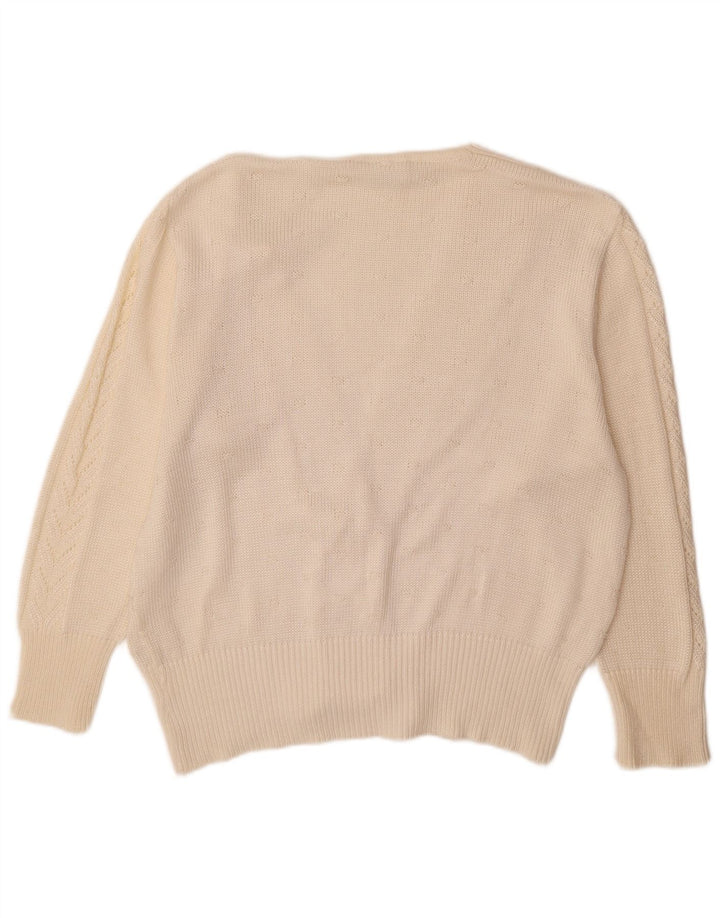 Rabe Womens Cardigan Sweater EU 46 XL Off White Acrylic