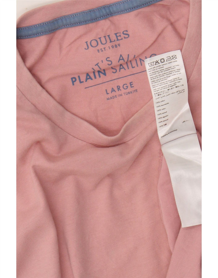 JOULES Mens T-Shirt Top Large Pink Cotton