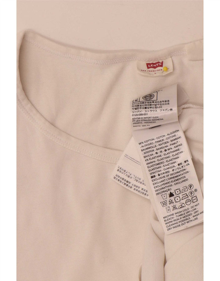 Levi's Womens T-Shirt Top UK 14 Large White Cotton