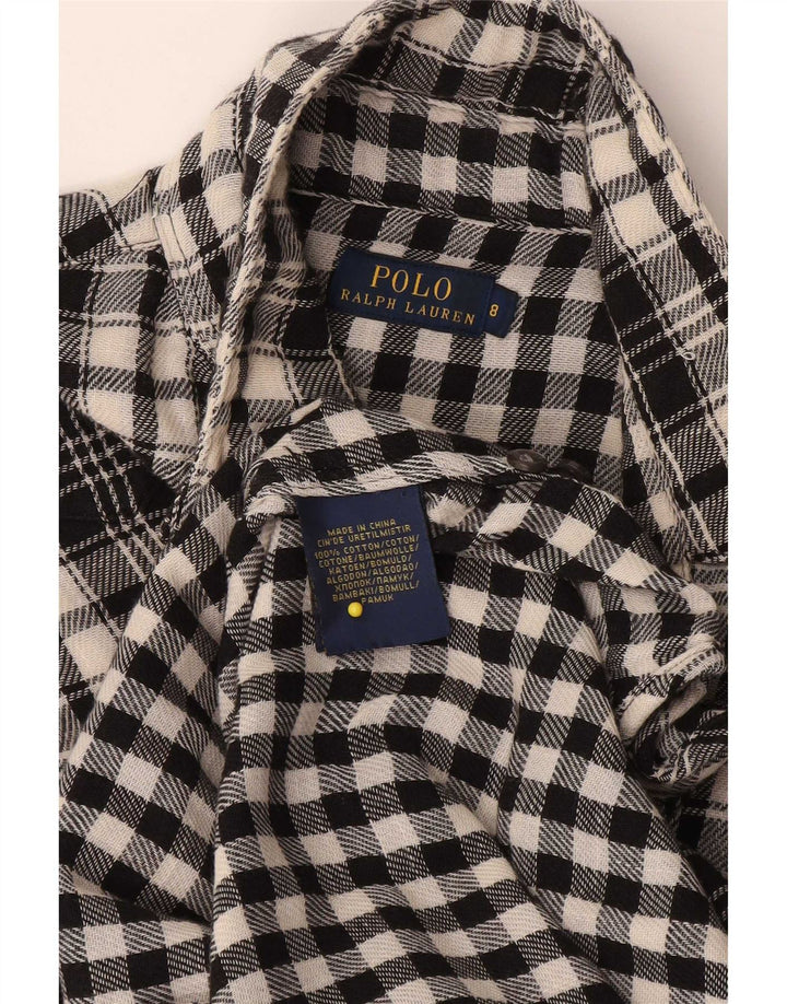 Polo Ralph Lauren Womens Shirt US 8 Medium Black Check Cotton