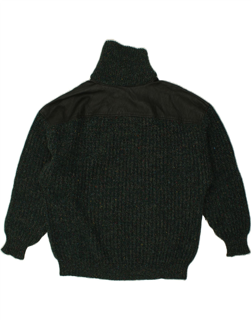 VINTAGE Mens Shawl Neck Jumper Sweater XL Green Flecked Vintage Vintage and Second-Hand Vintage from Messina Hembry 