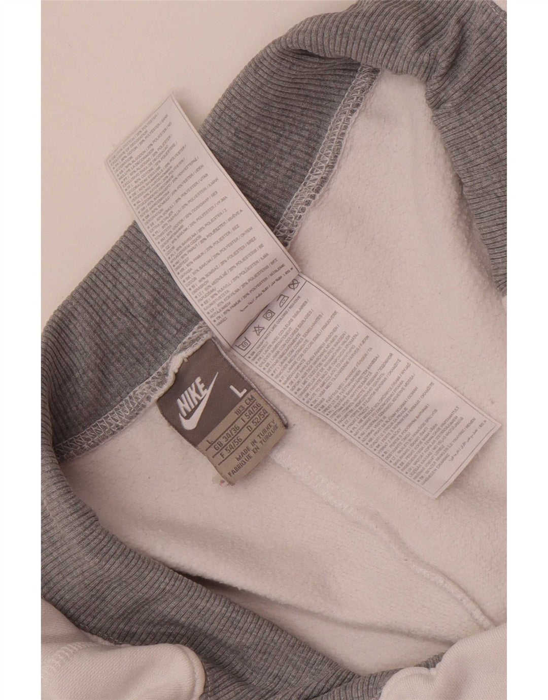 Nike Mens Tracksuit Trousers Joggers Large White Colourblock Cotton