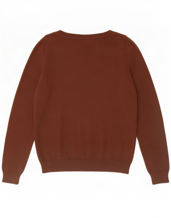 Zara Womens Boat Neck Jumper Sweater UK 14 Large Brown