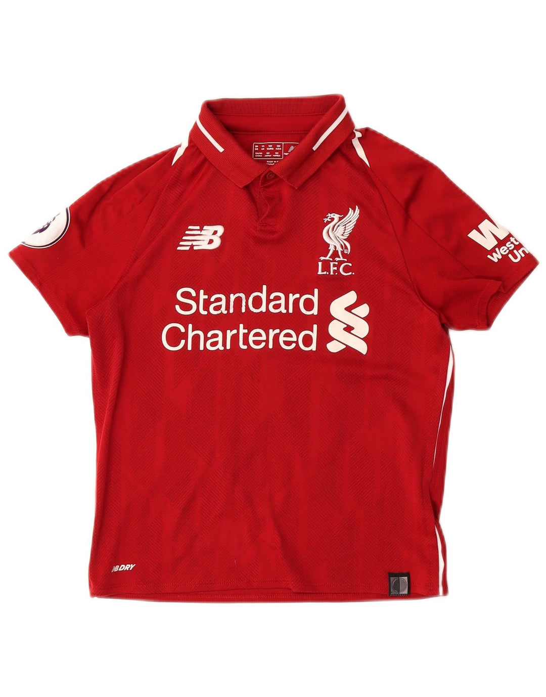 NEW BALANCE Boys Graphic Polo Shirt 6-7 Years Small Red