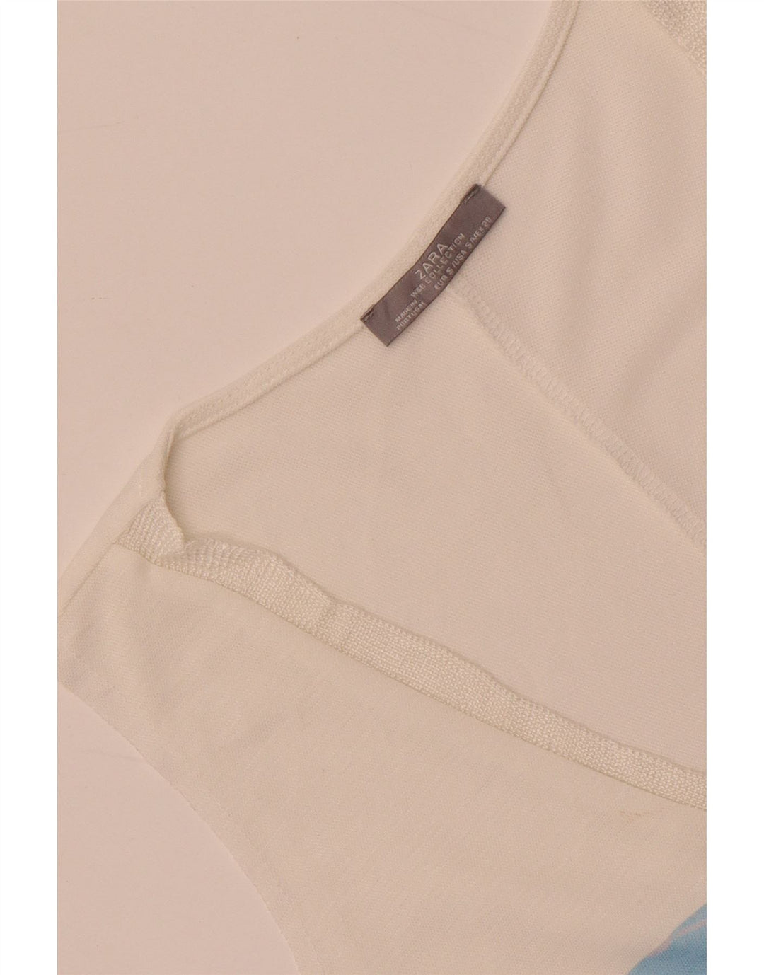 Zara Womens Graphic Vest Top UK 10 Small White Floral
