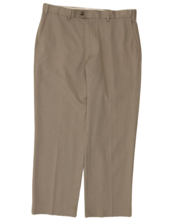 Marks & Spencer Mens Regular Suit Trousers W36 L29 Green Houndstooth