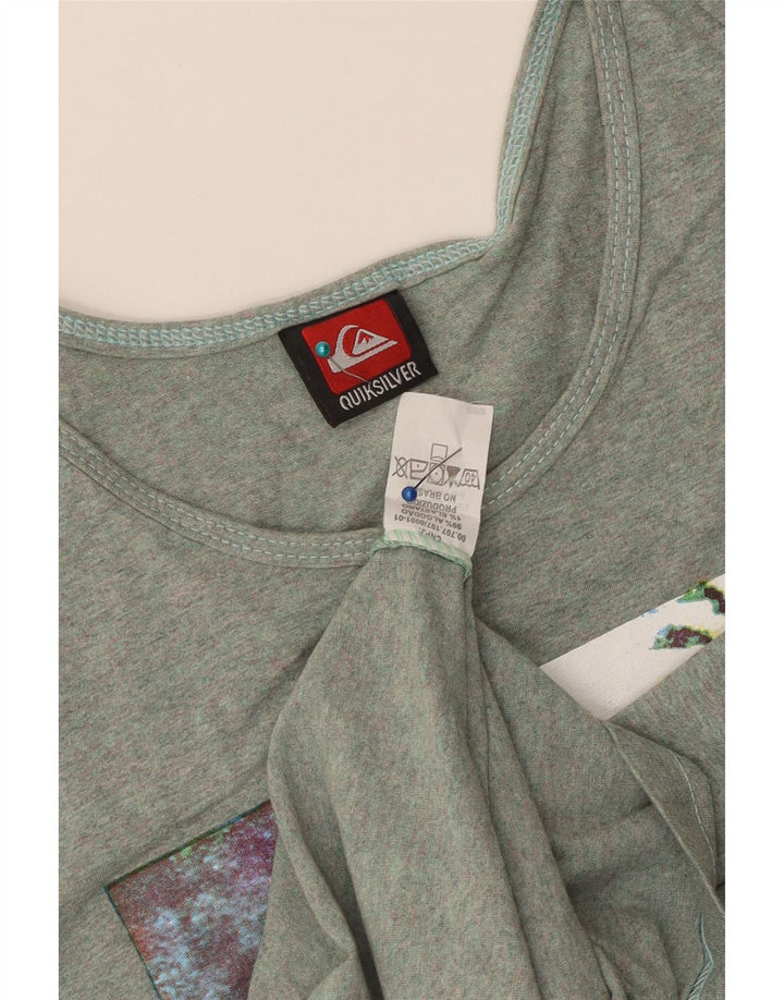 Quiksilver Mens Graphic Vest Top Small Green Cotton