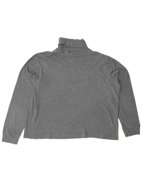 RALPH LAUREN Womens Roll Neck Jumper Sweater UK 18 XL Grey Cotton