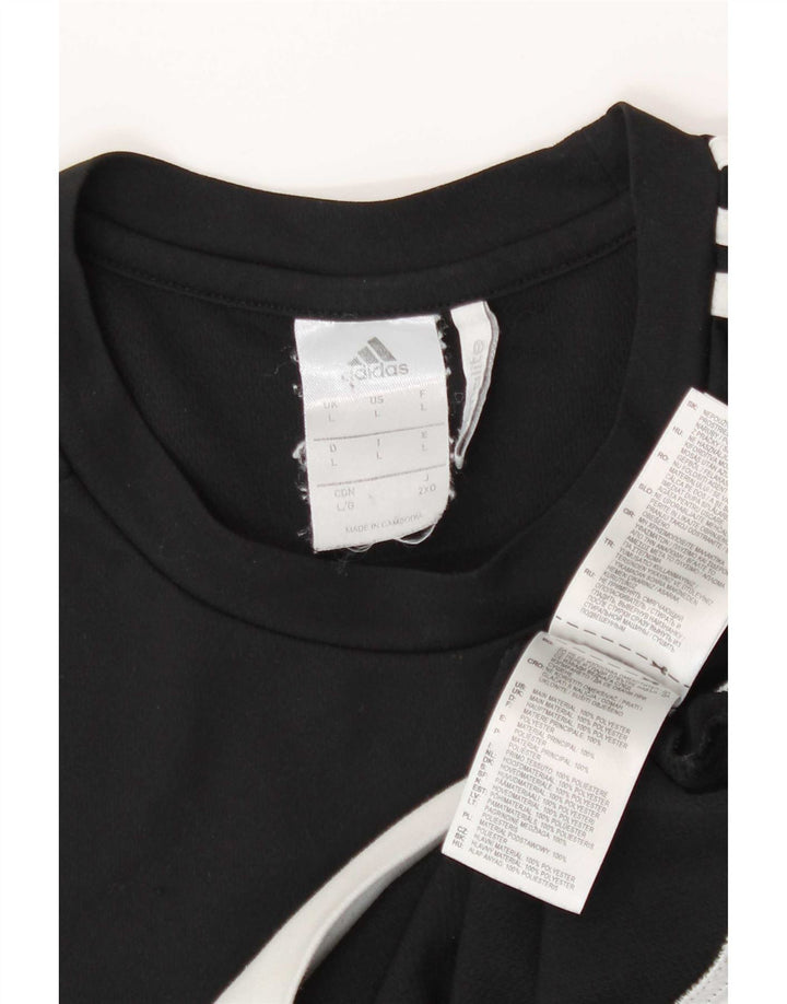 Adidas Mens Climalite T-Shirt Top Large Black Colourblock Polyester
