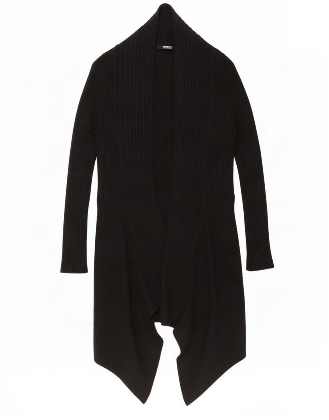 Marks & Spencer Womens Longline Open Cardigan Sweater UK 10 Small Black
