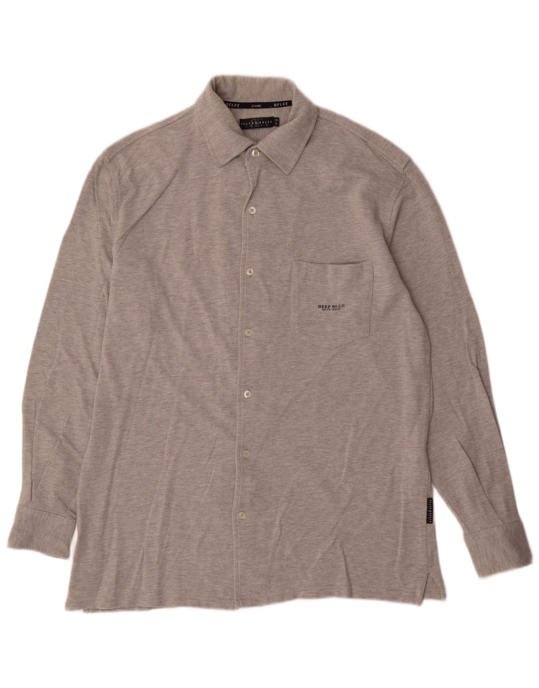 Belfe & Belfe Mens Shirt Large Grey Cotton