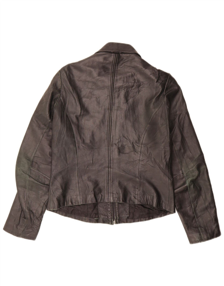 Conbipel Womens Leather Jacket IT 44 Medium Black Leather