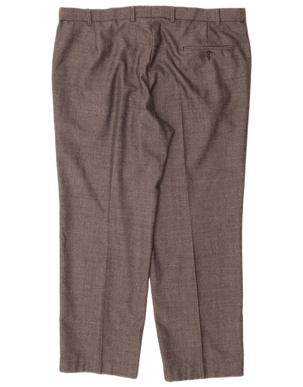 Marks & Spencer Mens Straight Regular Fit Suit Trousers W40 L29 Grey Wool