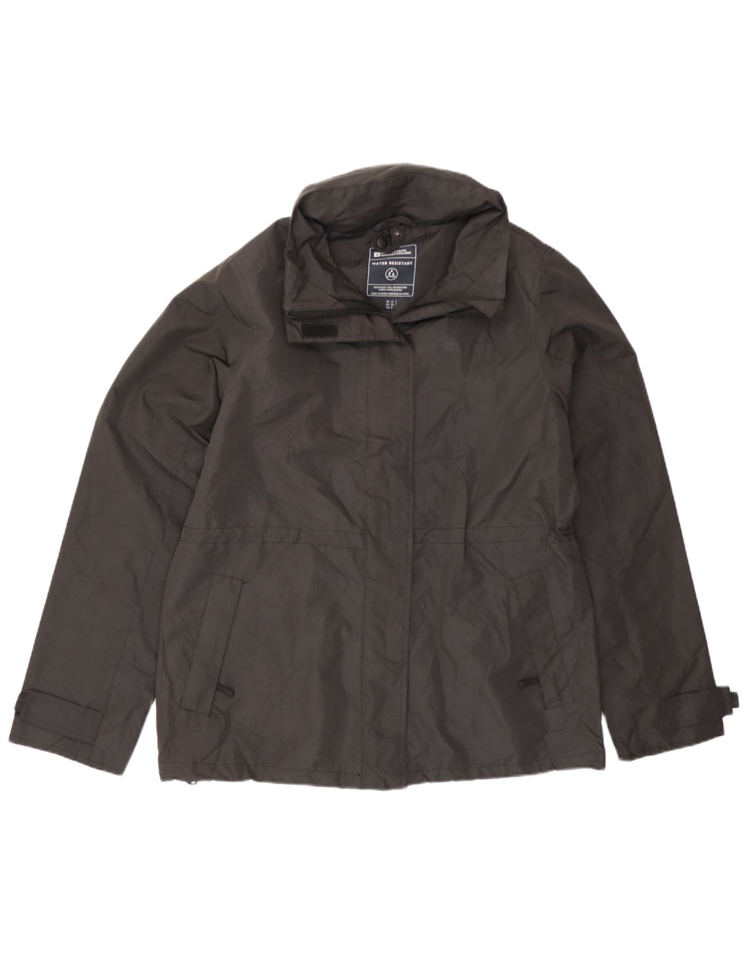 Mountain Warehouse Womens Hooded Rain Jacket UK 12 Medium Black Polyamide