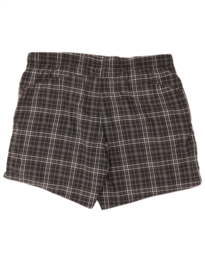 Adidas Mens Swimming Shorts Medium Grey Check Polyester