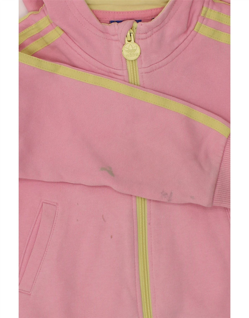 ADIDAS Girls Zip Hoodie Sweater 5-6 Years Pink Cotton Vintage Adidas and Second-Hand Adidas from Messina Hembry 