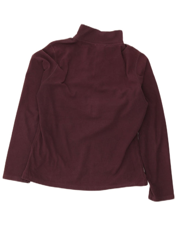 The North Face Womens Zip Neck Fleece Jumper UK 14 Large Burgundy Polyester