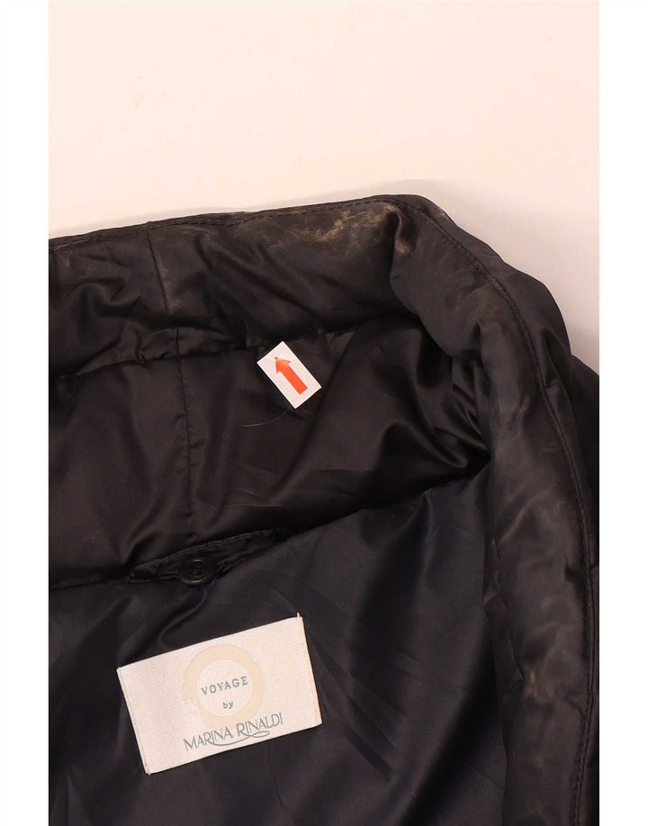 Marina Rinaldi Womens Voyage Padded Coat Size 21 Medium Navy Blue Nylon