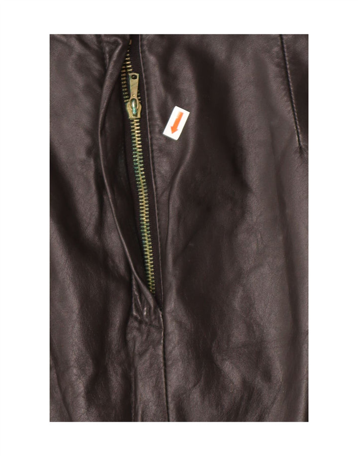 VINTAGE Womens Leather Skirt EU 38 Medium W28  Black Leather Vintage Vintage and Second-Hand Vintage from Messina Hembry 