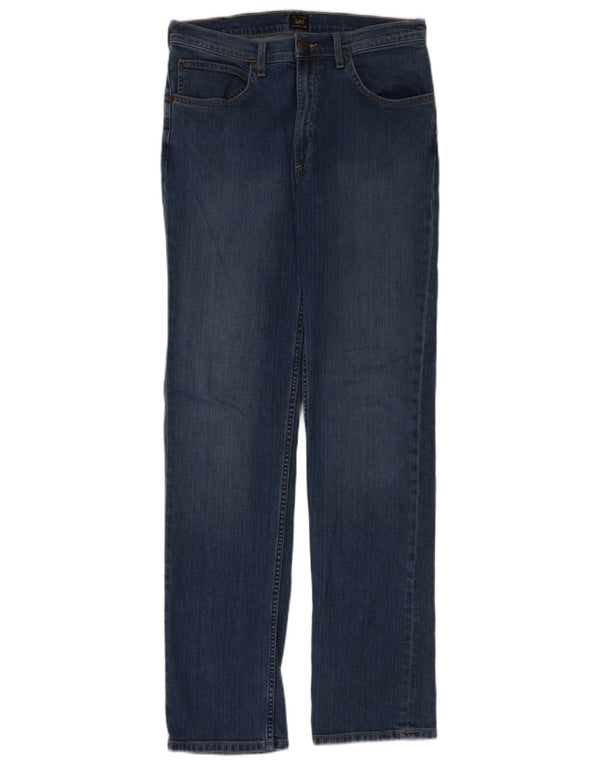 Lee Womens Brooklyn Straight Jeans W33 L34 Blue Cotton