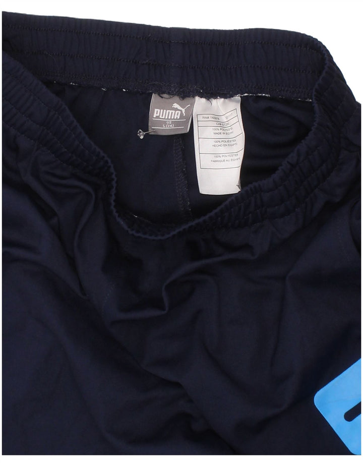 Puma Boys Graphic Sport Shorts 13-14 Years Large Navy Blue Polyester
