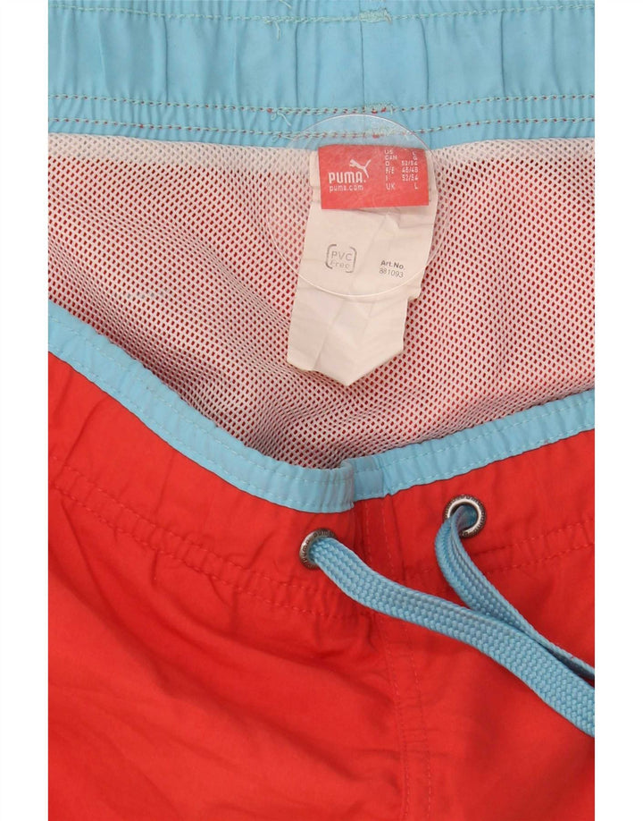 Puma Mens Graphic Swimming Shorts Large  Red Polyester