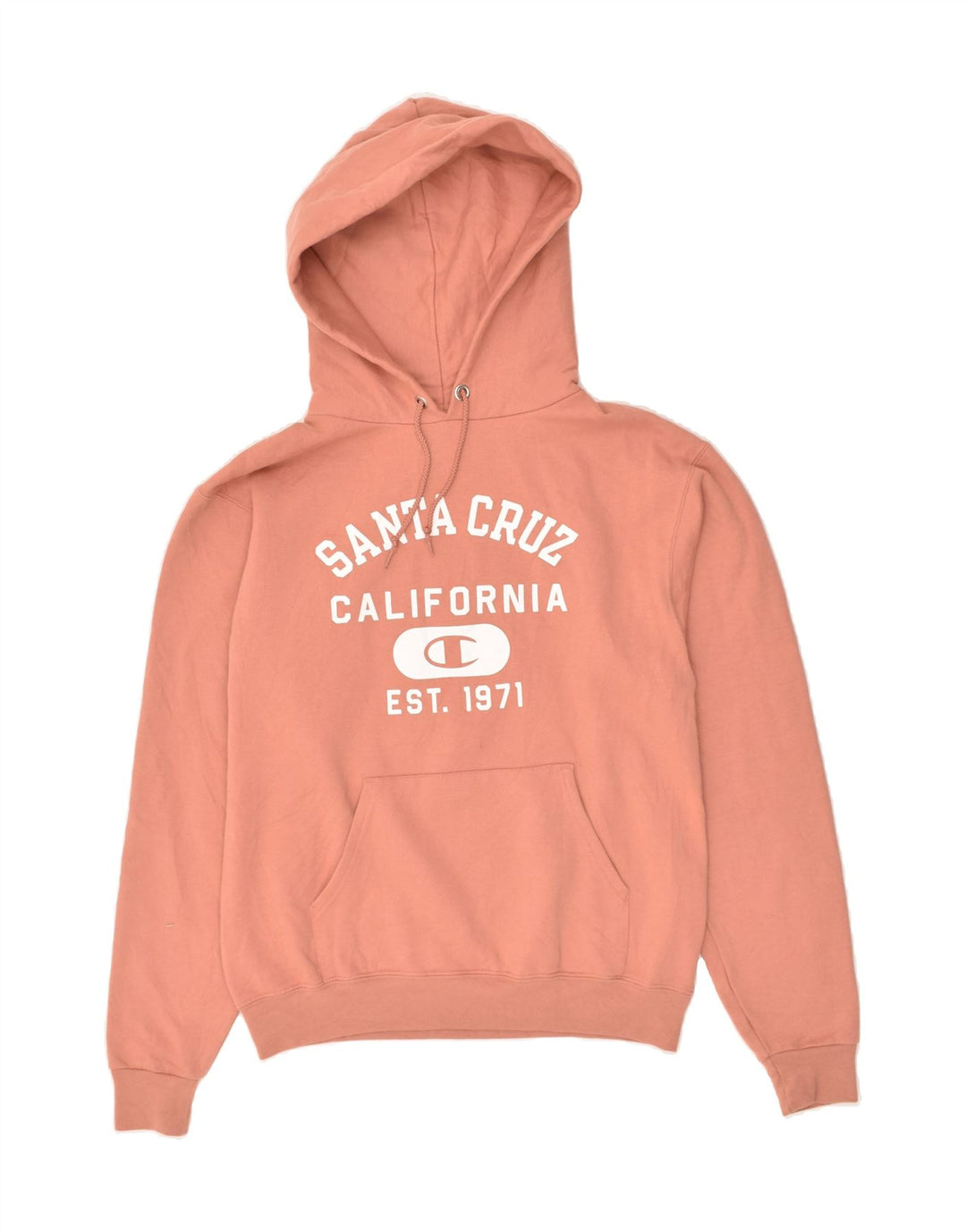 CHAMPION Mens Graphic Hoodie Jumper Small Orange Cotton Vintage Champion and Second-Hand Champion from Messina Hembry 