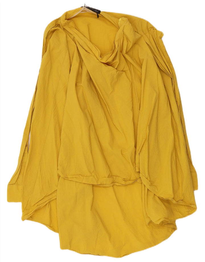 Zara Womens Long Sleeve Oversized Asymmetrical Dress UK 10 Small Yellow