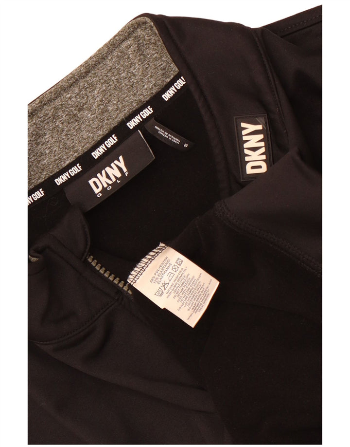 Dkny Mens Zip Neck Sweatshirt Jumper Small Black Polyester