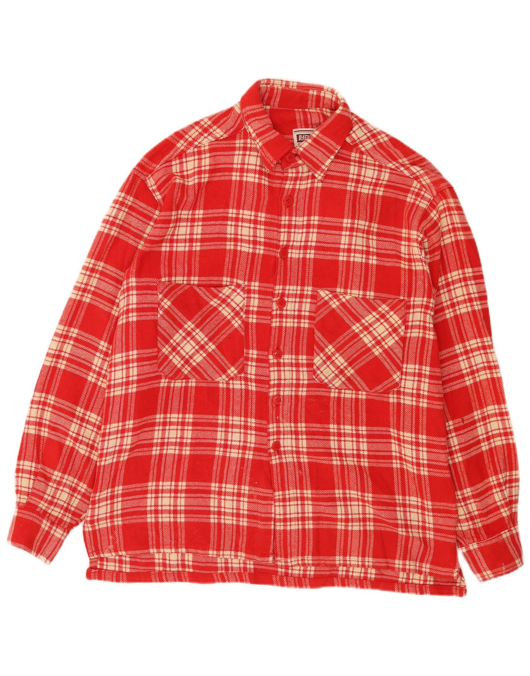 Rifle Mens Overshirt Shirt Medium Red Check Acrylic