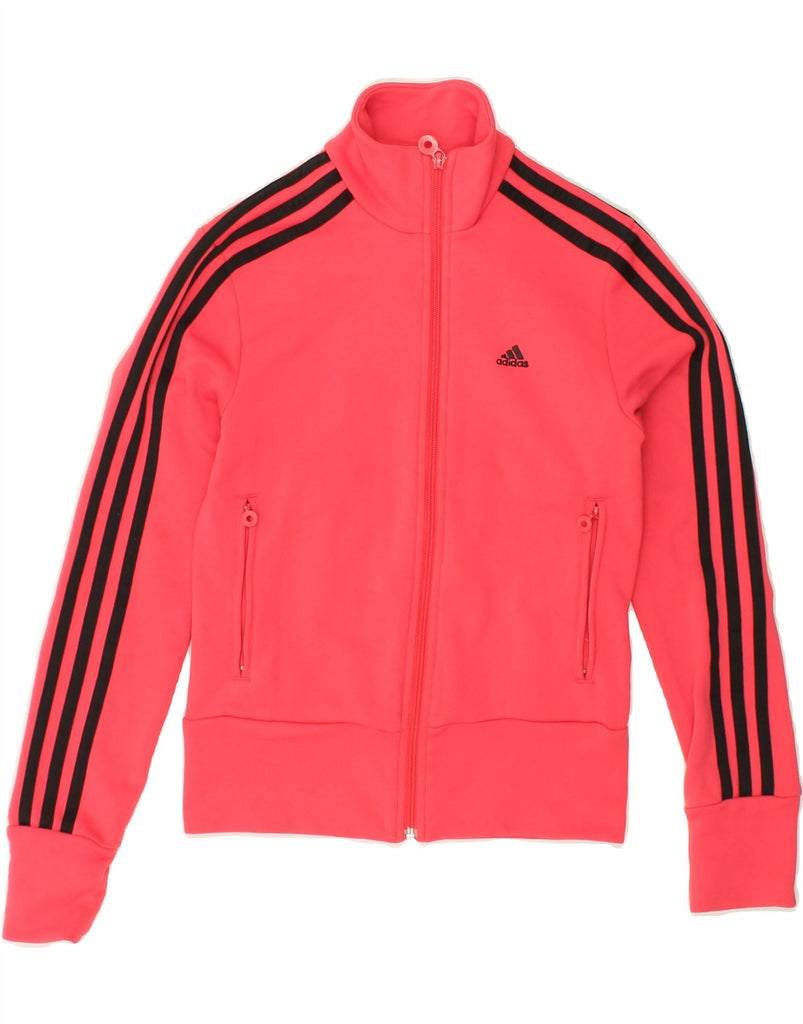 ADIDAS Womens Crop Tracksuit Top Jacket UK 6 XS Pink Polyester | Vintage Adidas | Thrift | Second-Hand Adidas | Used Clothing | Messina Hembry 