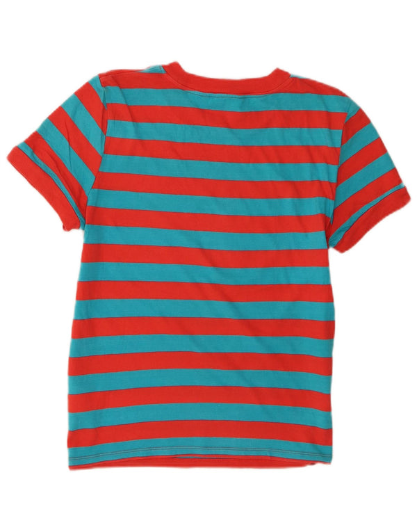Wrangler Womens Graphic T-Shirt Top UK 6 XS Orange Striped Cotton