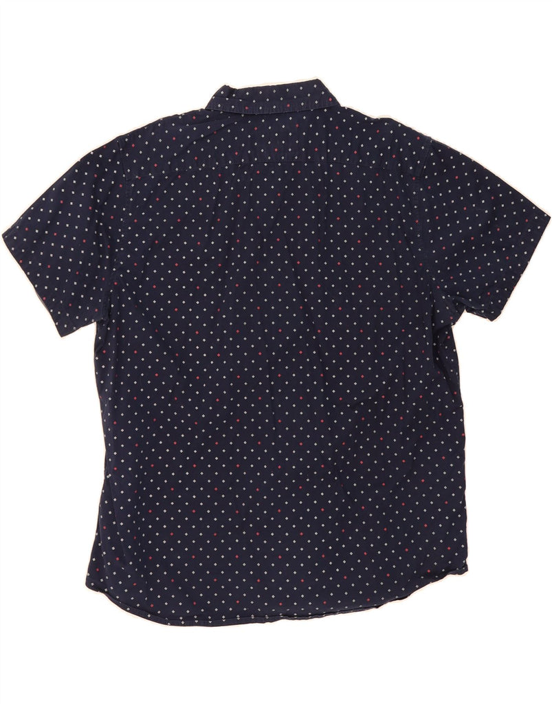 LEE Mens Regular Fit Short Sleeve Shirt 2XL Navy Blue Spotted Cotton Vintage Lee and Second-Hand Lee from Messina Hembry 