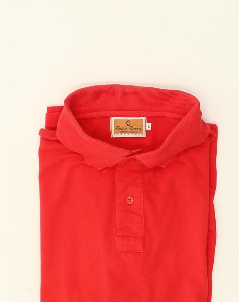 CONTE OF FLORENCE Mens Polo Shirt Large Red Cotton | Vintage Conte of Florence | Thrift | Second-Hand Conte of Florence | Used Clothing | Messina Hembry 