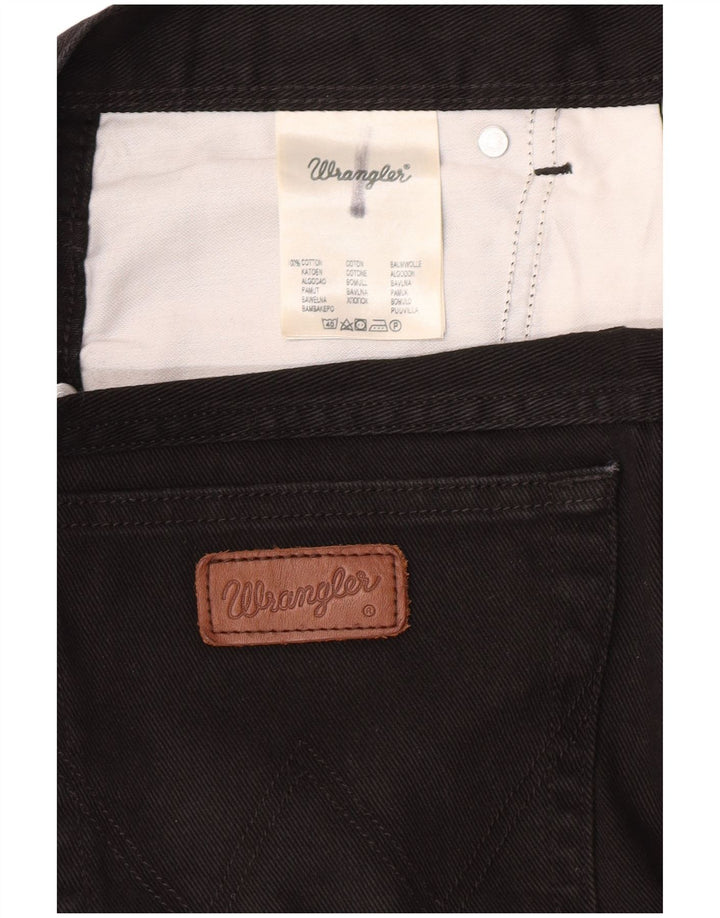 Wrangler Mens Regular Fit Straight Jeans W36 L32 Black Cotton