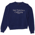 Zara Womens Graphic Sweatshirt Jumper UK 14 Medium Navy Blue Cotton