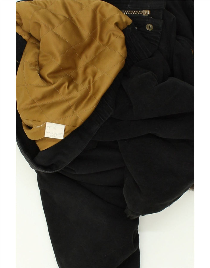VINTAGE Womens Crop Parka Jacket EU 40 Medium Black Cotton | Vintage Vintage | Thrift | Second-Hand Vintage | Used Clothing | Messina Hembry 