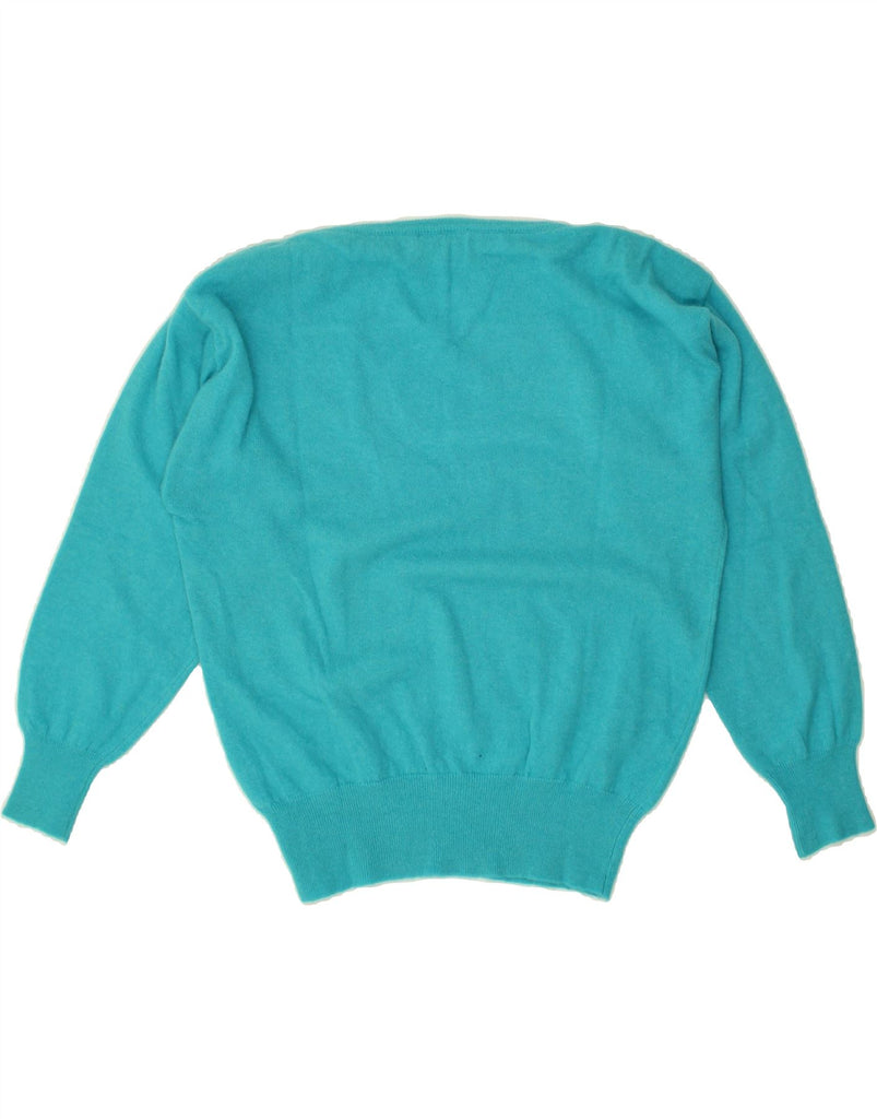 VINTAGE Womens Boat Neck Jumper Sweater IT 50 XL Turquoise Wool | Vintage Vintage | Thrift | Second-Hand Vintage | Used Clothing | Messina Hembry 