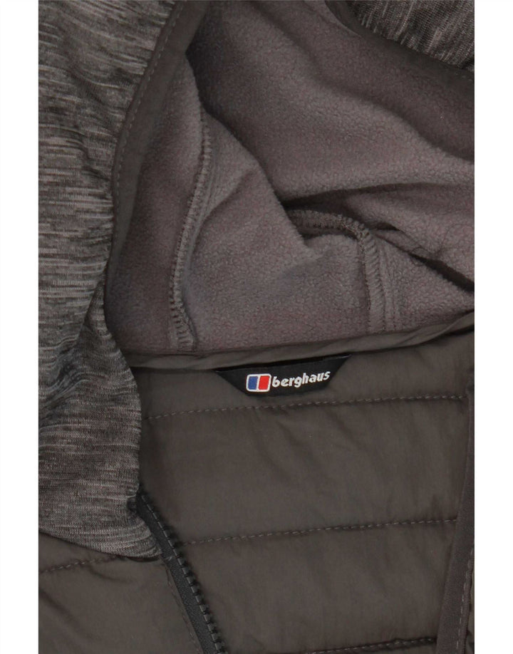 Berghaus Boys Hooded Padded Jacket 14-15 Years Grey Colourblock Polyester
