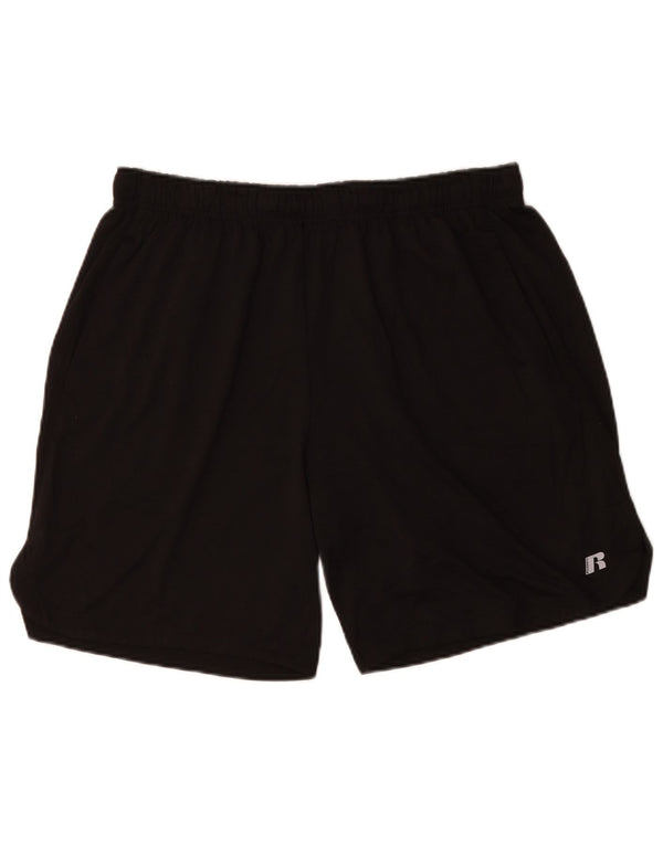RUSSELL ATHLETIC Mens Sport Shorts Large Black Polyester