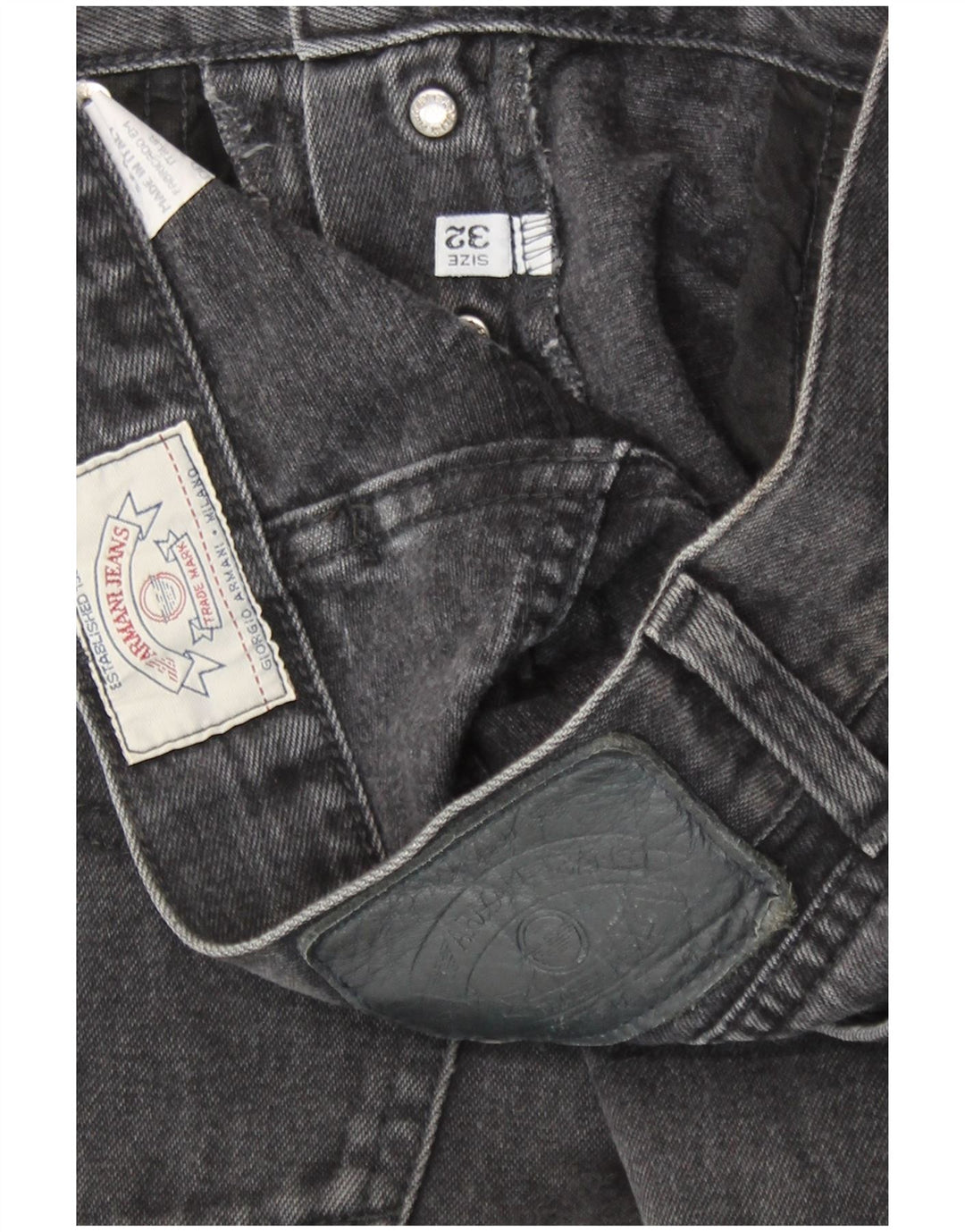 Armani Mens Straight Jeans W32 L31 Grey Cotton