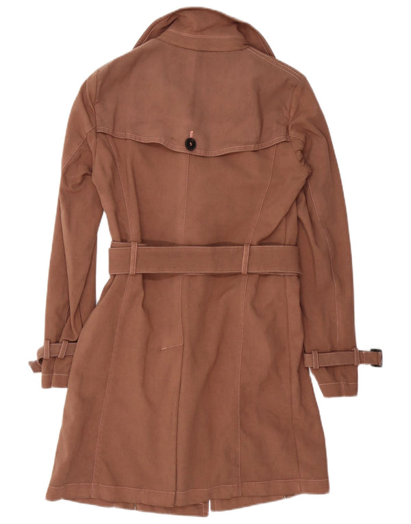 Marella Womens Trench Coat UK 10 Small Brown Cotton