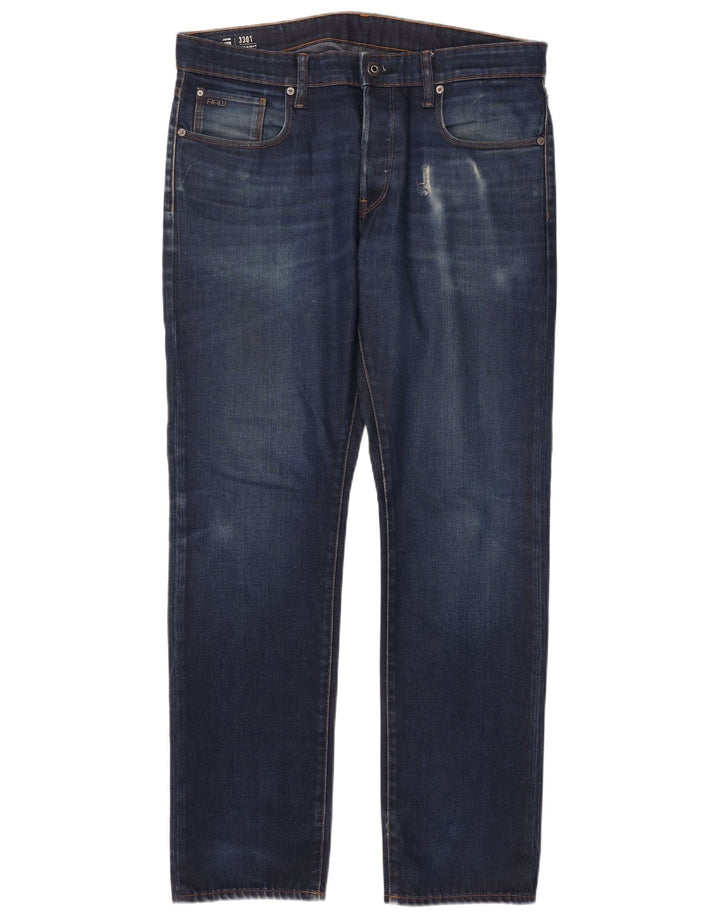 G-Star Mens Slim Jeans W38 L34 Navy Blue Cotton