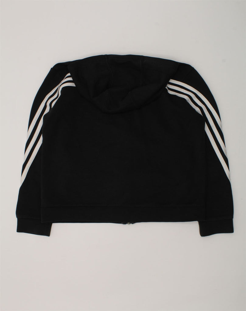 ADIDAS Boys Zip Hoodie Sweater 11-12 Years Black Cotton | Vintage Adidas | Thrift | Second-Hand Adidas | Used Clothing | Messina Hembry 