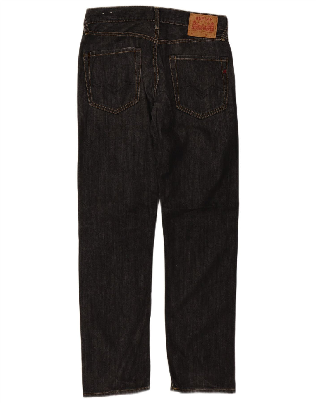 Replay Mens Straight Jeans W32 L32 Black Cotton