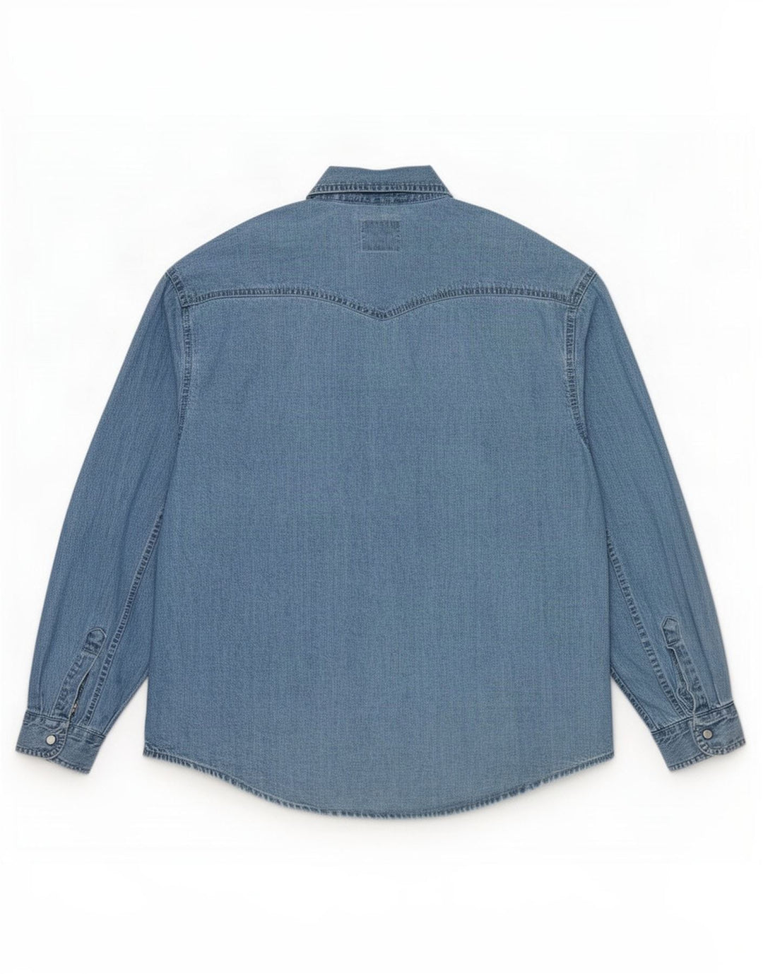 Vintage Mens Denim Shirt Large Blue Cotton